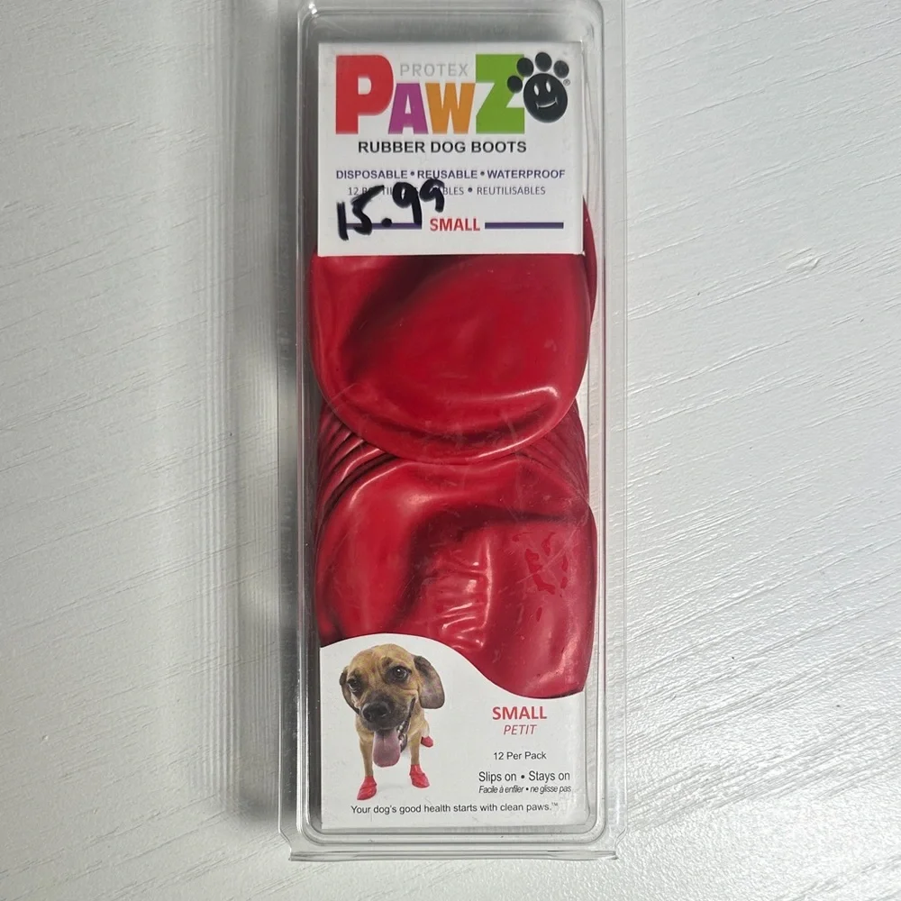 PAWZ Vibrant Red Dog Boots NWT set of 12 size small